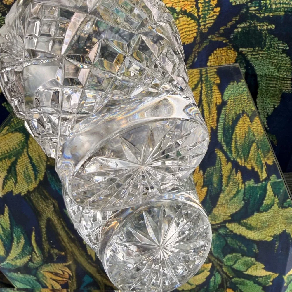 Badash Crystal Vase 7 Inch Cut Glass Flower Urn Made in Poland Clear Centerpiece